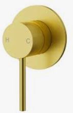 Otus Slimline Ss Wall Mixer Lever Up Trim Kits In Brushed Gold