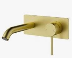 Otus Slimline Wall Basin Mixer Set Body Lever Up