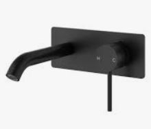 Otus Slimline Ss Wall Basin Mixer Lever Up Trim Kits In Matt Black