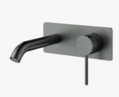 Otus Slimline Ss Wall Basin Mixer Trim Kits In Gun Metal 220 mm Spout