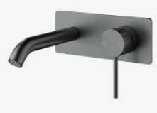 Otus Slimline Ss Wall Basin Mixer Trim Kits  In Matt Black  220 mm Spout
