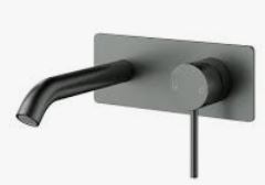 Otus Slimline SS304  Wall Basin Mixer Trim Kit Gunmetal