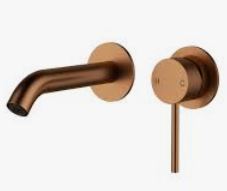 Otus Slimline ss Wall Basin Mixer Separate Back Plate Trim Kits Brushed Copper