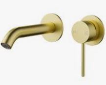 Otus Slimline SS304  Wall Basin Mixer Trim Kit Brushed Gold