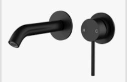 Otus Slimline SS304  Wall Basin Mixer Trim Kit Matt Black