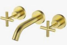 Bath Tap Set Brushed Gold