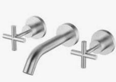 Bath Tap Set Brushed Nickel