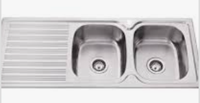 Eden Double Bowl Single Drainer Sink RHB   1180mm