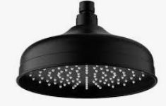 Clasico Shower Head Round Matt Black 220mm