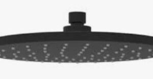 Otus Shower Head Round Matt Black 200mm