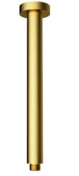 Round Shower Arm Vertical Brushed Gold 300mm