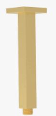 Square Shower Arm Vertical  Brushed Gold 310mm