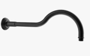 Clasico Shower Arm Horizontal  Matt Black 400mm
