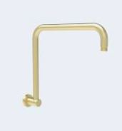 Round Shower Arm High Rise Brushed Gold