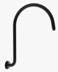 Clasico Shower Arm High Rise Matt Black