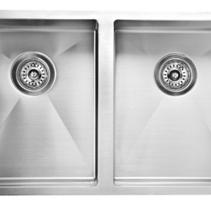 Stainless Steel Double Bowl  Undermount Sink (R10 Corner) Matt Black