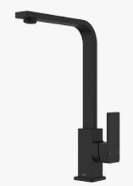 Eden  Round Cornered Rectangle Handle Sink Mixer Matt Black Lead Free