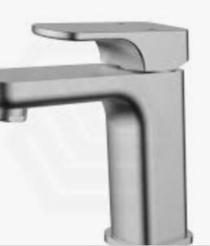 Eden  Round Cornered Rectangle Handle Basin Mixer Brushed Nickel  Lead Free