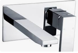 Rosa  Rectangle Handle Wall Basin Mixer Lead Free