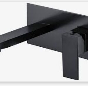 Rosa Wall Basin Mixer Set Matt Black