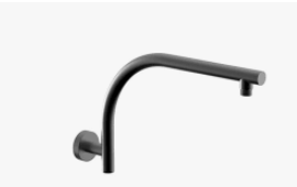 Round Gooseneck Shower Arm – Matte Black
