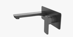 Cubic Wall Mixer Combo With Spout – Matte Black