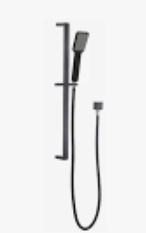 Square Multi Function Shower On Rail – Matte Black
