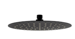 250mm x 250mm Round Raincloud Shower Head – Matte Black