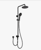 Round 2 in 1 Multifunction Shower Combo – Full Rail – 2 hose – Matte Black