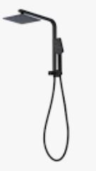 Square 2 in 1 Multifunction Shower Combo – Half Rail – Matte Black