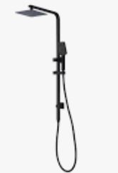 Square 2 in 1 Multifunction Shower Combo – Full Rail – 1 Hose – Matte Black
