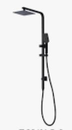 Square 2 in 1 Multifunction Shower Combo – Full Rail – 1 Hose – Brush Nickel